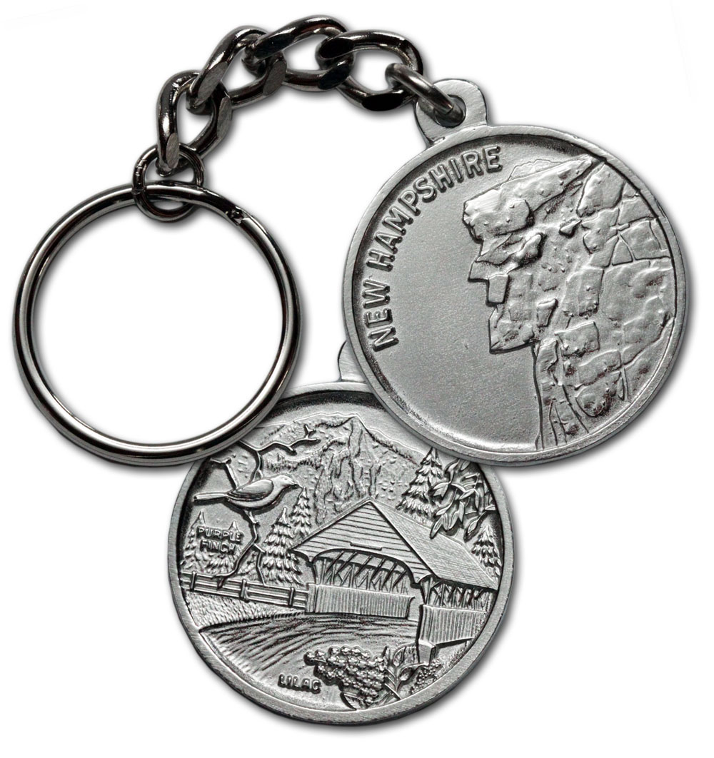 Hampshire Pewter Old Man of The Mountain Keychain/Ring