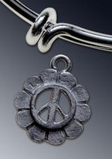 Flower Peace Symbol charm