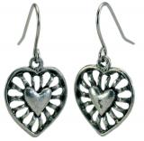 Photo of Large Pewter Heart Earrings