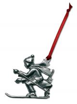 Pewter Skier Ornament