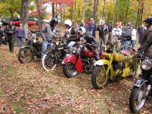 A group of vintage motorcycles at Pewter Run 2010