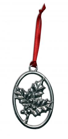 Pewter Holly Ornament