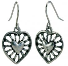 Photo of Large Pewter Heart Earrings