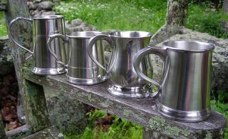 Photo of pewter mugs