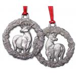 Buck in Wreath ornament (front & back)