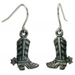 Photo of Pewter Cowboy Boot Earrings 