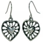 Photo of Large Pewter Heart Earrings